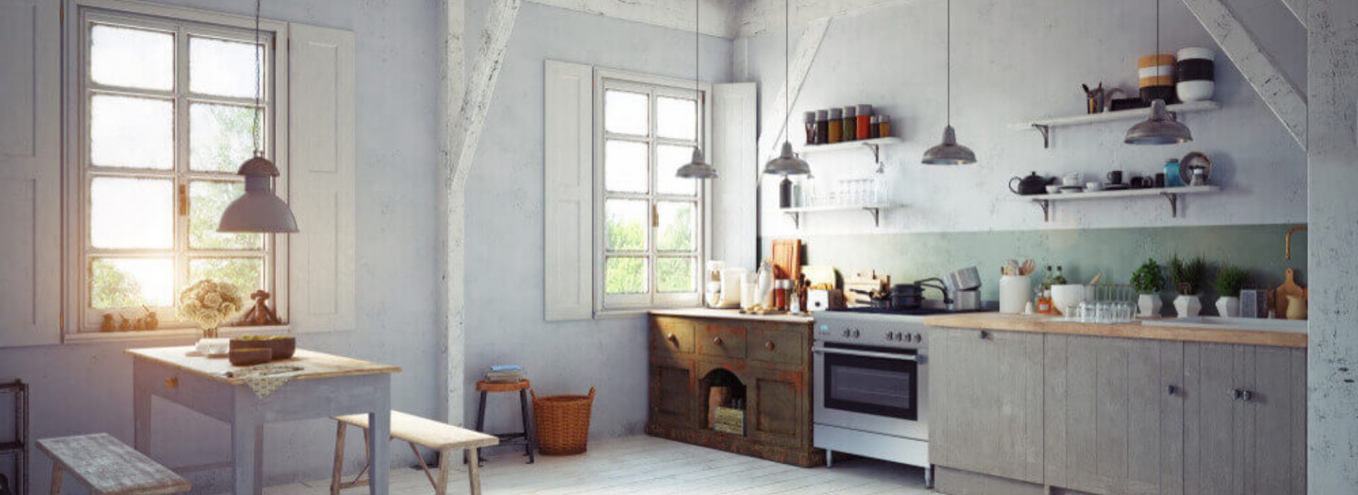 The Refinement of White in Rustic Kitchens
