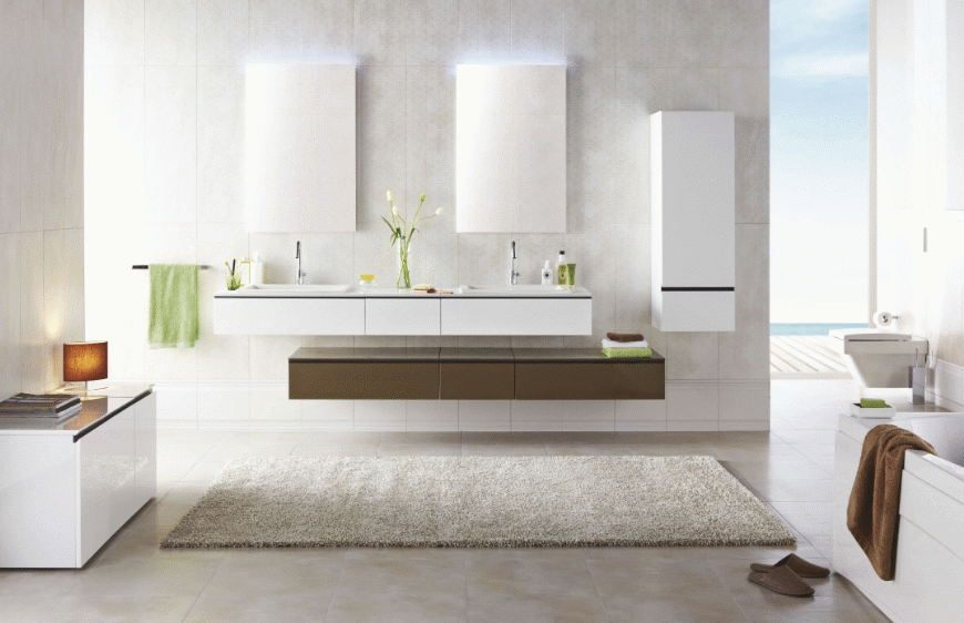 amortisorlu dolaplari ile kale banyo beyaz sarary serisi banyo mobilyasi