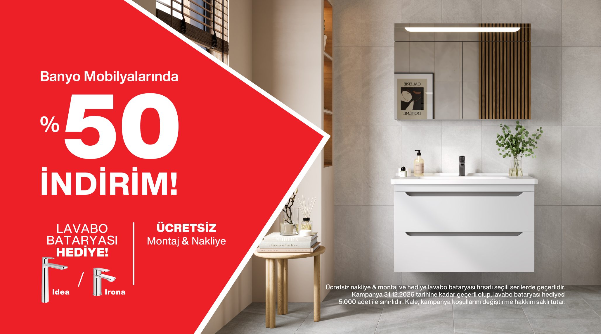 Banyo Mobilyalarında %50 İndirim Fırsatı Başladı!