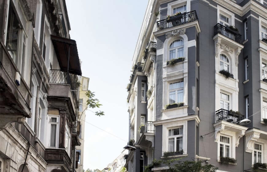 beyoglu bolgesi sira ev duzeni neoklasik pera evleri 
