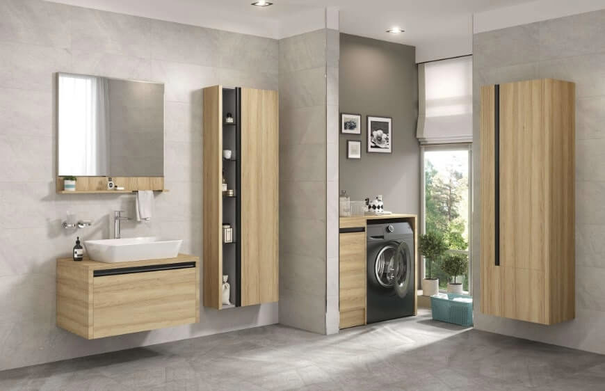 Kale banyo vista serisi ahsap boy dolaplari ve tezgah alti dolaplar
