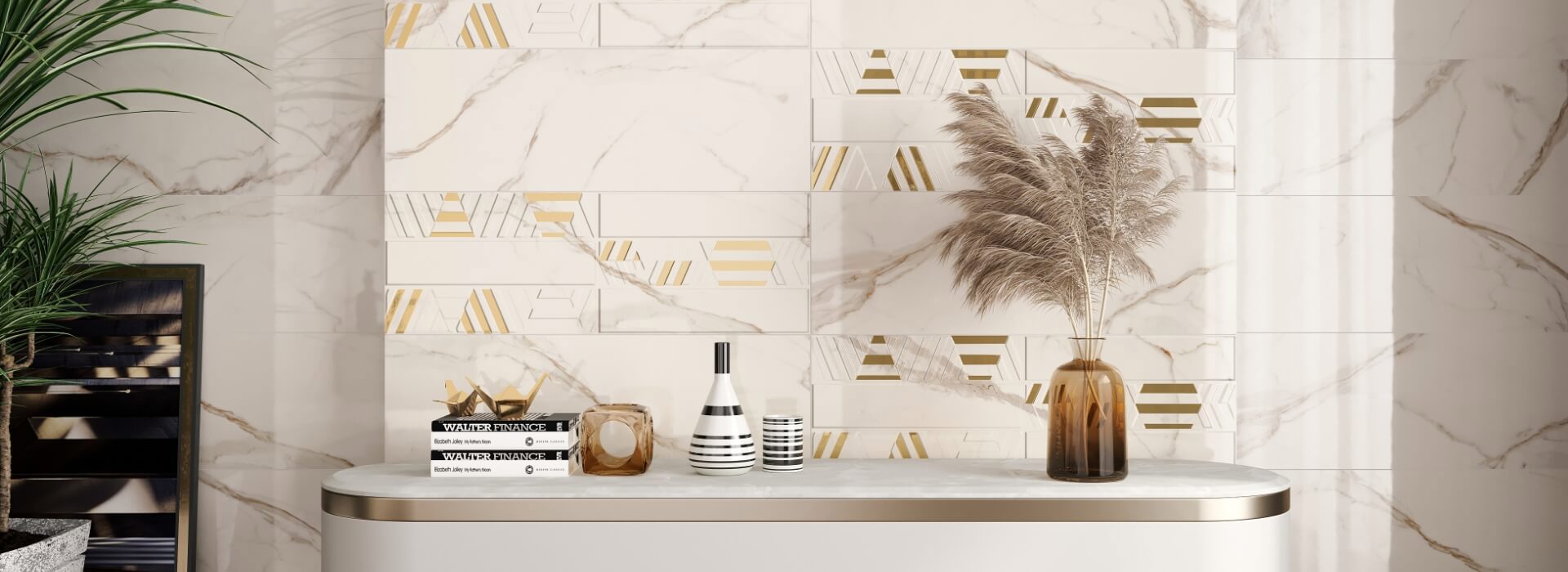 A Magical Pairing in the Bathroom: Gold and White